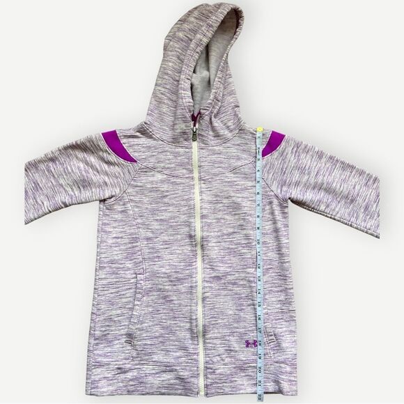 Under Armour Cold Gear Purple Hooded Zip Up Jacket. Logo on Pocket. XS. - Picture 5 of 8